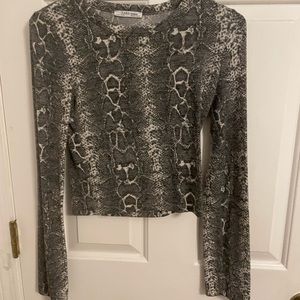 Snake skin long sleeve top